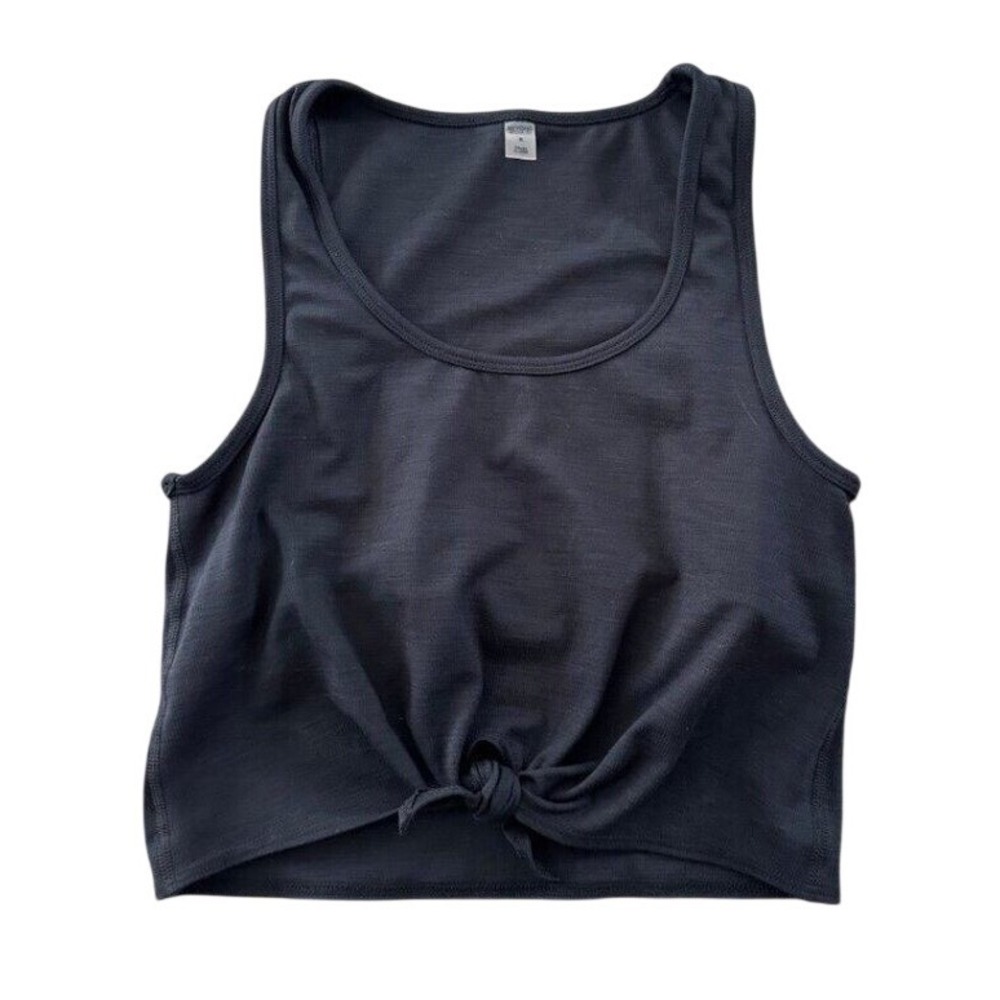 Beyond Yoga Heather Rib Favorite‎ Lounge Cropped Tank Black HR4528 Small NWT